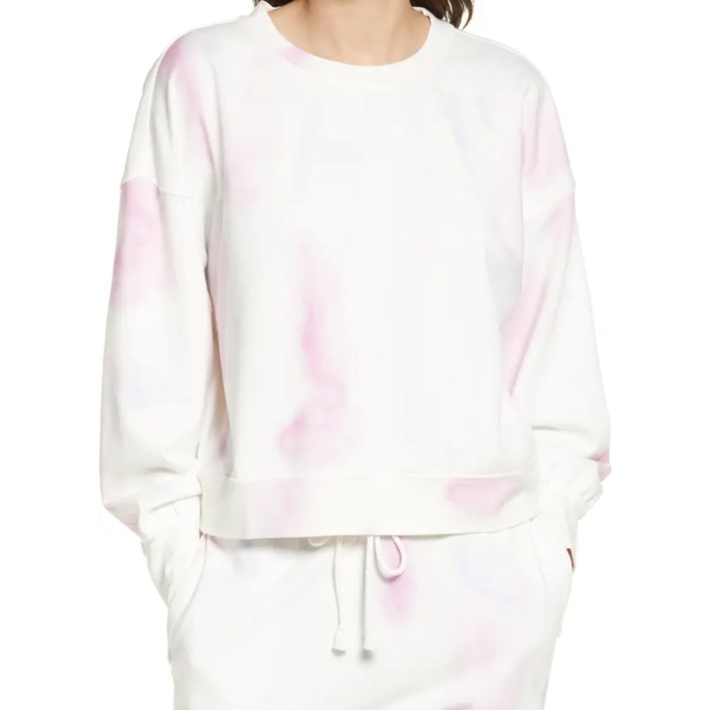 Women's Tie-Dye Sweater - Pink and White